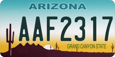 AZ license plate AAF2317