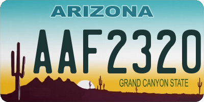 AZ license plate AAF2320