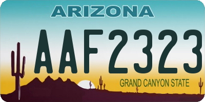 AZ license plate AAF2323