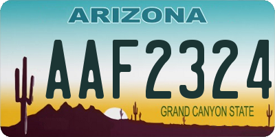 AZ license plate AAF2324