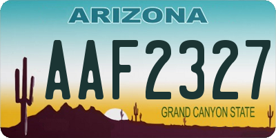 AZ license plate AAF2327