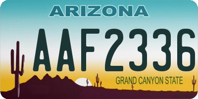 AZ license plate AAF2336