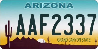 AZ license plate AAF2337