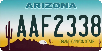 AZ license plate AAF2338