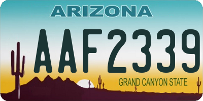 AZ license plate AAF2339