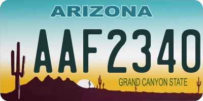 AZ license plate AAF2340