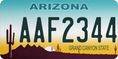 AZ license plate AAF2344