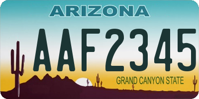 AZ license plate AAF2345