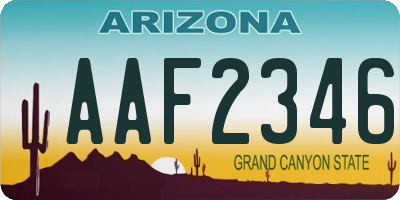 AZ license plate AAF2346
