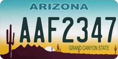 AZ license plate AAF2347