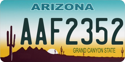 AZ license plate AAF2352