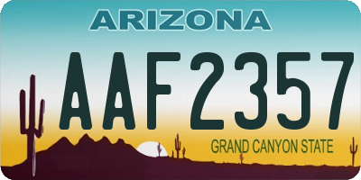 AZ license plate AAF2357