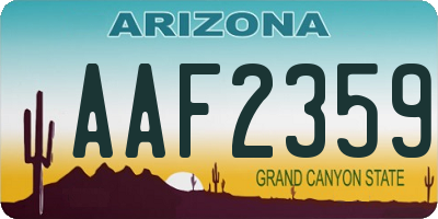 AZ license plate AAF2359