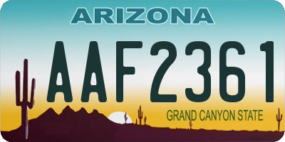 AZ license plate AAF2361