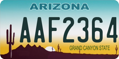 AZ license plate AAF2364