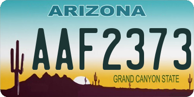 AZ license plate AAF2373