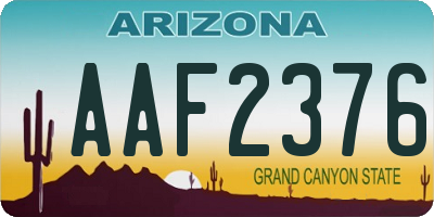 AZ license plate AAF2376