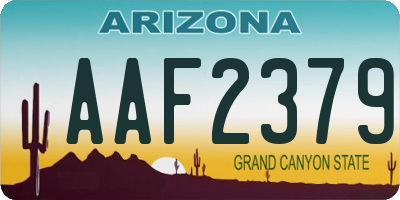 AZ license plate AAF2379