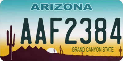 AZ license plate AAF2384