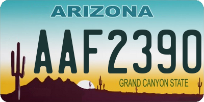 AZ license plate AAF2390