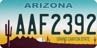 AZ license plate AAF2392