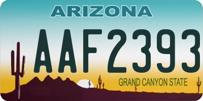 AZ license plate AAF2393