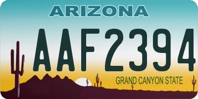 AZ license plate AAF2394