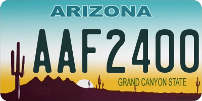 AZ license plate AAF2400