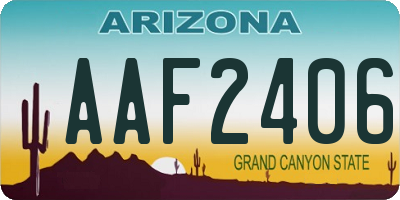 AZ license plate AAF2406