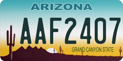 AZ license plate AAF2407