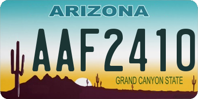 AZ license plate AAF2410