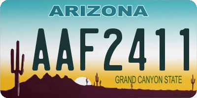 AZ license plate AAF2411