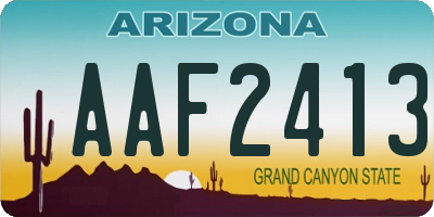 AZ license plate AAF2413