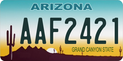 AZ license plate AAF2421