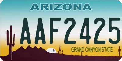 AZ license plate AAF2425