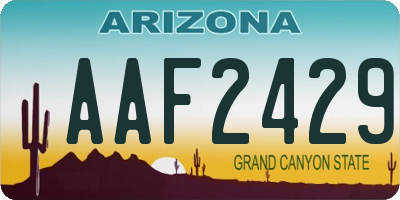 AZ license plate AAF2429