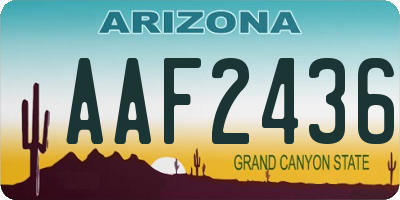 AZ license plate AAF2436