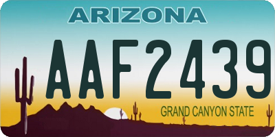 AZ license plate AAF2439