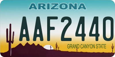 AZ license plate AAF2440