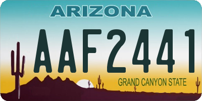 AZ license plate AAF2441