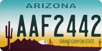 AZ license plate AAF2442