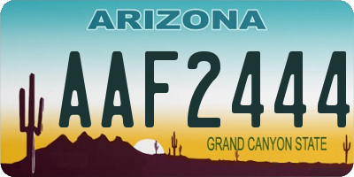 AZ license plate AAF2444