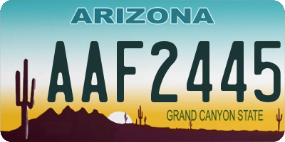 AZ license plate AAF2445