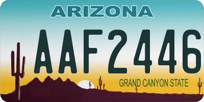 AZ license plate AAF2446