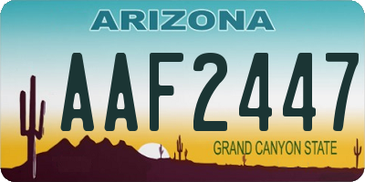 AZ license plate AAF2447