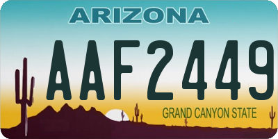 AZ license plate AAF2449