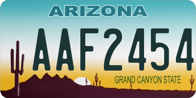 AZ license plate AAF2454