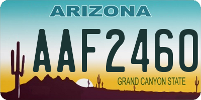 AZ license plate AAF2460