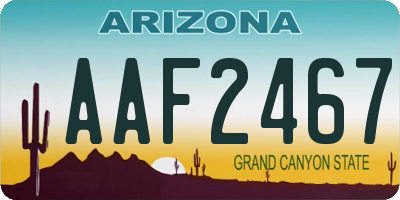 AZ license plate AAF2467