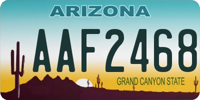 AZ license plate AAF2468